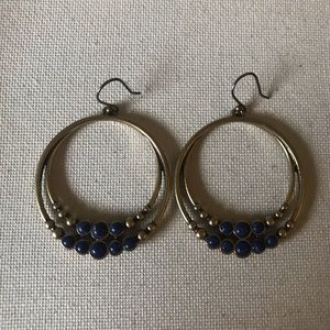 Lucky Brand Brass/Blue Earrings